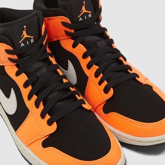 Air Jordan 1 Mid Size 10 Mens Black/ Cone - Picture 6 of 12